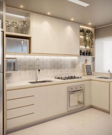 Discover Magic Kitchen Décor/Design/Inspiration/Aesthetic/Interior/Makeover/Cabinets Desain Pantry Dapur, Modern White Kitchen Cabinets, Small Kitchenette, Desain Pantry, Simple Kitchen Design, Kabinet Dapur, Modular Kitchen Design, Small Kitchen Decor, Kitchen Cabinets Decor