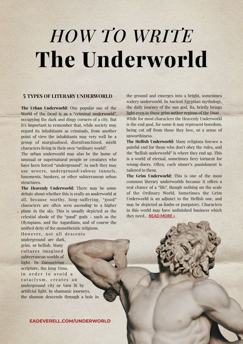 The Underworld and How to Use it in Your Story Gods Of The Underworld, Underworld Aesthetic, Underworld Art Greek Mythology, The Underworld Greek Mythology, Underworld Greek Mythology, Underworld Awakening, Novel Writing Outline, Novel Writing Inspiration, Best Poetry Books