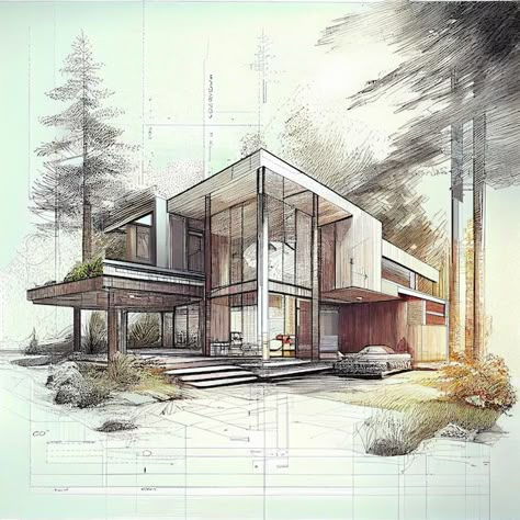 Luxury house architecture drawing sketch... | Premium Photo #Freepik #photo #house-blueprint #house-sketch #architecture-design #architecture-plan Interior Architecture Sketch, House Design Drawing, Architecture Blueprints, Perspective Drawing Architecture, Interior Design Renderings, Interior Architecture Drawing, Architect Drawing, Plans Architecture, House Design Exterior