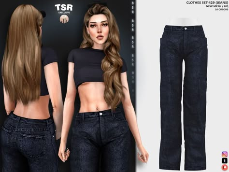 The Sims Resource - CLOTHES SET-429 (JEANS) BD1155 Sims 4 Bottoms Cc, Sims 4 Cheats, Sims 4 Tsr, The Sims 4 Skin, Sims 4 Cas Mods, Pelo Sims, Cc Sims4, Sims 4 Body Mods, Sims 4 Expansions