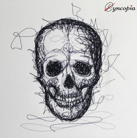 Scribble Design, Elegant Ornaments, Skull Sketch, Scribble Drawing, A Level Textiles, New Embroidery Designs, Sugar Skull Tattoos, Scribble Art, Textiles Projects