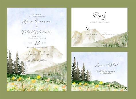 Wedding Card Watercolor, Mediterranean Wedding Invitations, Creative Wedding Invitations Design, Mediterranean Wedding, Creative Wedding Invitations, Watercolor Sunset, Etsy Ideas, Wedding Invitation Card, Watercolor Wedding Invitations