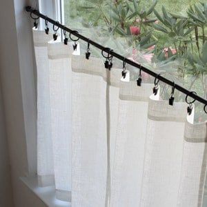 Semi Sheer 100% Linen Café Curtain A Great Look for A - Etsy Window Curtains Small Windows, Kitchen Windows Above Sink Decor, Farmhouse Bathroom Window Curtains, Diy Bathroom Window Curtains, Cafe Curtain Hardware, Lace Cafe Curtains, Kitchen Windows Above Sink Curtains, Vintage Cafe Curtains, Curtains For Small Windows Living Room