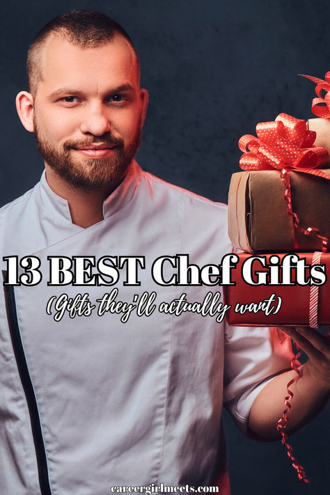 OMG, this is a legit chef gift list for him or her! Here are 13 of the best chef gifts for Christmas, birthdays, or just because! Whether they are a novice chef or a well-seasoned chef, this gift idea list covers every level. These chef gifts for men or women are actually gifts they will want (trust me) and will help make cooking and their time in the kitchen easier!! If you have a kid chef, this gift list is useful as well, and there are no DIY gifts here.

// best chef gifts // men chef // Gift Ideas For Chefs Boyfriend, Chef Gifts For Men, Gifts For Chefs Men, Cooking Gifts For Men, Chef Gift Basket, Gifts For A Chef, Chef Essentials, Amazon Gifts For Him, Amazon Gifts For Women