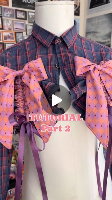 𝐁𝐋𝐀𝐂𝐊 𝐒𝐇𝐄𝐄𝐏 𝐁𝐎𝐍𝐄𝐒 on Instagram: "here is part 2 of my ruffly bow shirt tutorial!! thank you all so much for the love i'll try to make more tutorials in the future 🎀🧷⭐️ #sewingtutorial #upcycling #fashionbrand #handmade #altfashion #alternative #unconventional
#maximalism #maximalist #personalstyle" Unconventional Fashion, Mens Shirt Refashion, Shirt Tutorial, Bow Shirt, Repurposed Clothing, Bow Shirts, Diy Fashion Clothing, Shirt Refashion, Alt Fashion