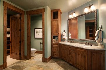 Bathroom Baseboard, Dark Wood Trim, Baseboard Styles, Basement Bathroom Design, Baseboard Trim, Oak Trim, Bathroom Paint Colors, Wood Bathroom, Bath Room