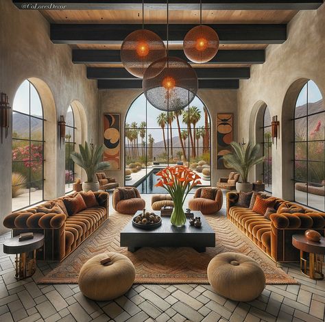 MEXICAN HACIENDA + PALM SPRINGS: My @giLherrera twist of a Modern Mexican Hacienda with a VERY TULUM/Mid-Century Mordern VIBE: Inspired by my hometown of Palm Springs/CoacheLLa Valley . At CoLores Decor Our team is constantly experimenting with textures & “WOW” styles for a UNIQUE statement design for any room…Introducing TOP 🇲🇽 MeXican Artisan Design & CATAPULTING our culture’s Talent through the vision of our founder, GiL Herrera @giLherrera ♥️ . We work with many Hotels, Restaurants, Inter... Mexican Resort Decor, Modern Mexican Hacienda, Resort Decor, Mexican Bathroom, Mexican Hacienda, Modern Mexican, Coachella Valley, Artisan Design, The Vision