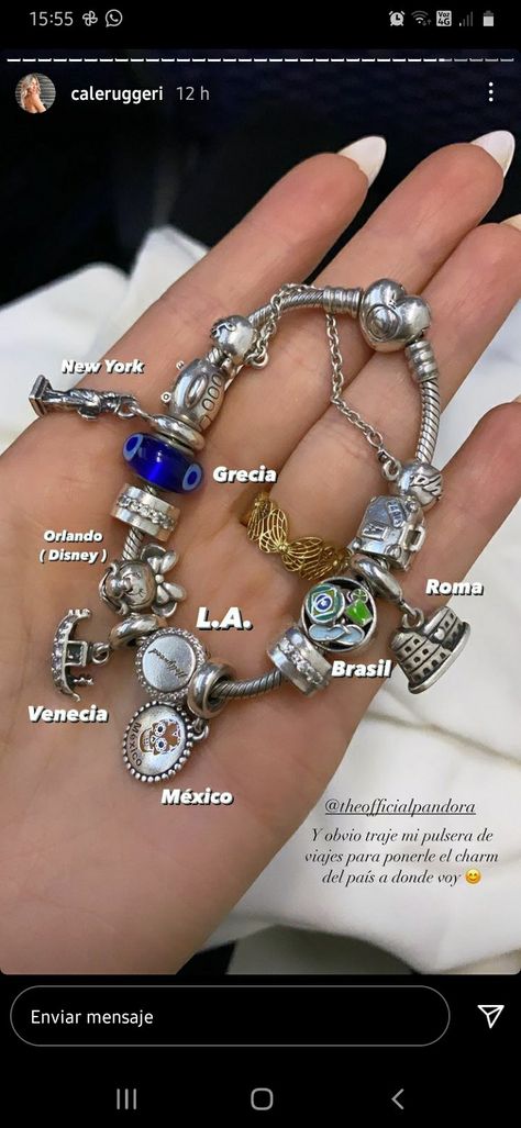 Pandora Travel Charm Bracelet, Meaningful Pandora Charms, Pretty Pandora Bracelet, How To Style Pandora Bracelet, Pandora Bracelet Styling, Cute Pandora Bracelet Ideas, Pretty Pandora Charms, Pandora Gift Aesthetic, Pandora Cute Charms