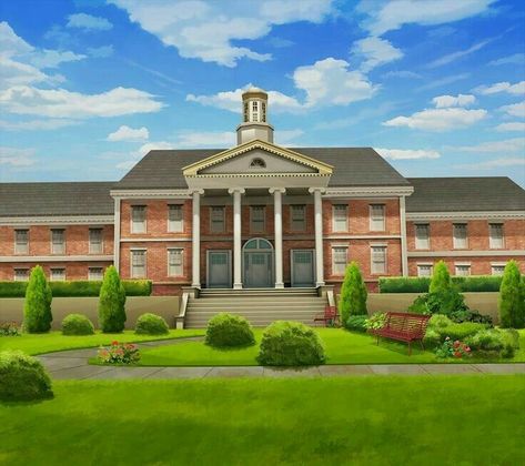 College Anime Background, Anime College Campus, Episode School Background, School Background Landscape, College Wallpaper, Episode Interactive, Mobile Editing, Episode Interactive Backgrounds, Anime Places