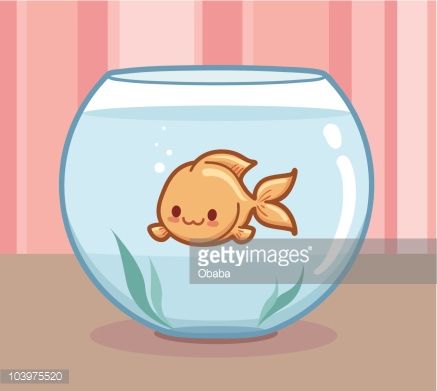 Vector Art : Kawaii Goldfish Gold Fish In Bowl, Kawaii Goldfish, Fish In Bowl, Goldfish Tattoo, Goldfish Art, Goldfish Bowl, Art Kawaii, Water Animals, Cute Fish