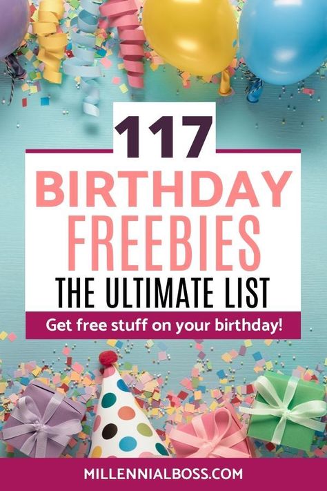 Birthday Month Freebies, Freebies For Birthday, Birthday Rewards Free, Freebies For Your Birthday, Birthday Freebies 2023 List, Free On Your Birthday, Freebies On Your Birthday, Birthday Hacks, Birthday Deals