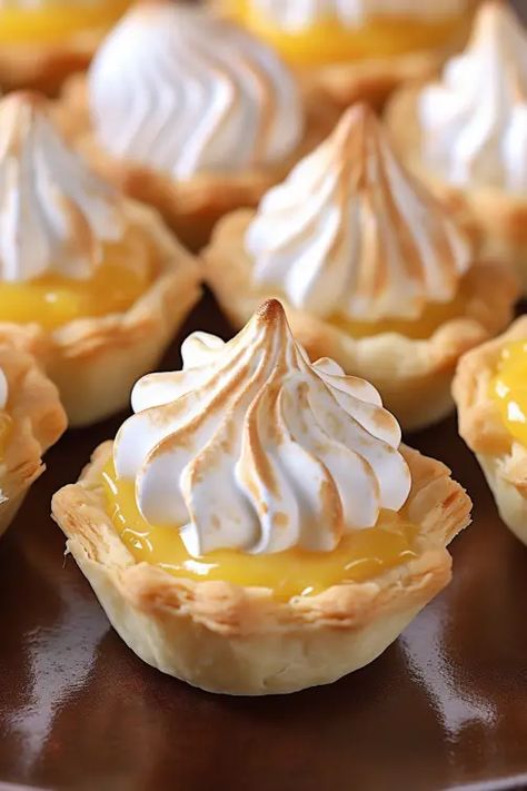 Buttery Pie Crust, Pie Bites, Lemon Meringue Pie, Lemon Pie, Meringue Pie, Mini Pies, Lemon Meringue, Lemon Recipes, Lemon Curd