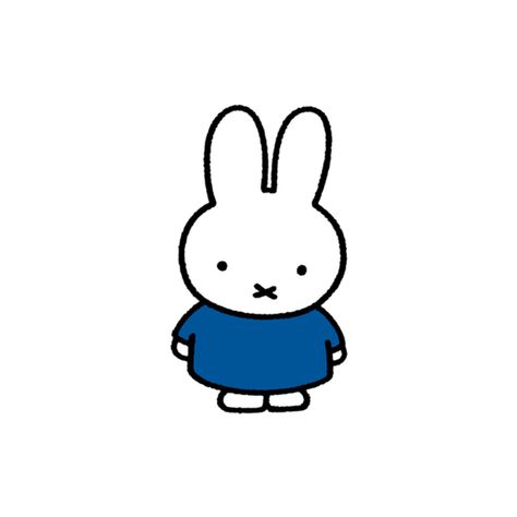 Miffy Sticker, White Background, Iphone, Blue, White