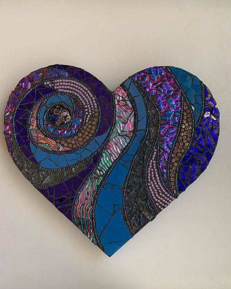 Heart Mosaics, Heart Mosaic, Mosaic Hearts, Mosaic Heart, Spotify Playlists, Amethyst Stones, Mosaic Artwork, Mosaic Wall, Heart Love