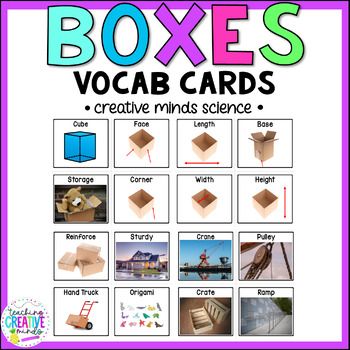 Creative Curriculum Box Study Ideas, Creative Curriculum Box Study, Box Study Preschool, Box Study Creative Curriculum, Study Vocabulary, New Vocabulary, Rectangular Prism, Triangular Prism, Creative Curriculum