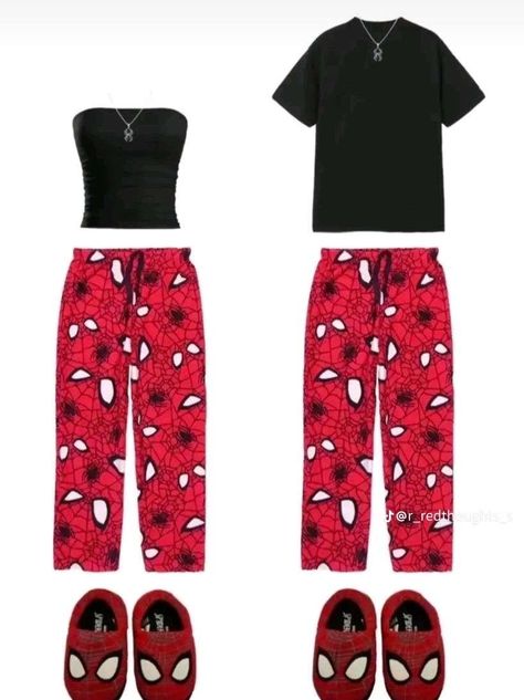 Pj Outfit, Spiderman Outfit, Elegantes Outfit Frau, Matching Outfits Best Friend, Mode Hipster, Latina Fashion Outfits, Cute Pajama Sets, Cute Couple Outfits, Matching Couple Outfits