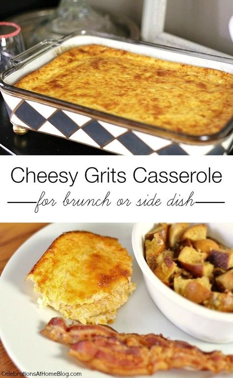 Cheese Grits With Velveeta, Cheese Grits Casserole, Grits Casserole, Brunch Party Recipes, Christmas Tablescape, Cheesy Grits, Cheese Grits, Grits Recipe, Brunch Dishes