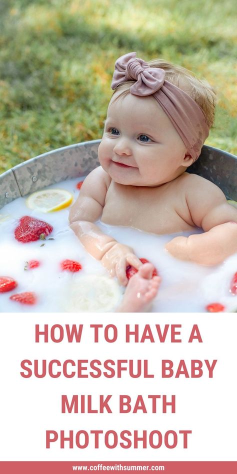 6 Month Old Milk Bath Pictures, Strawberry Milk Bath Photoshoot, Toddler Milk Bath Photography, Milk Bath Photoshoot Ideas, Milkbath Photoshoot Ideas, Summer Milk Bath Baby, Summer 6 Month Photos, Milkbath Photography Baby, Diy 6 Month Baby Pictures