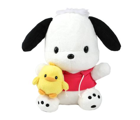 So soft and huggable, this Pochacco plush is the perfect friend to add to your Sanrio plush collection. Sporting a hot pink no-sleeve hoodie pull-over, Pochacco is hanging with his friend and is waiting to go home with you. Pochacco Plush, Sanrio Plush, Plush Collection, Twin Stars, Hello Kitty Items, Little Twin Stars, New Arrivals, Hello Kitty, Kitty