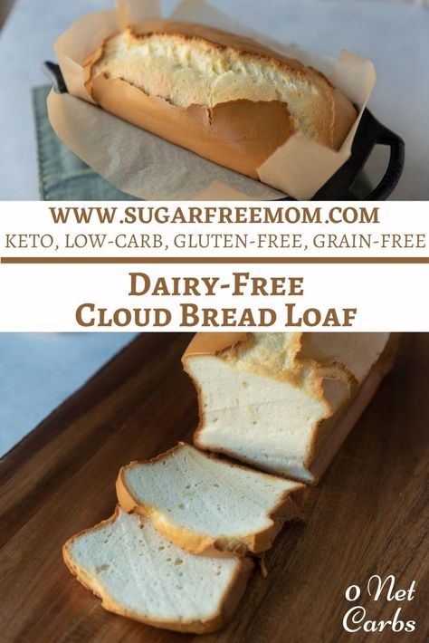 Dairy Free Keto Bread, Keto Gluten Free Bread, Cloud Bread Without Cream Cheese, Dairy Free Bariatric Recipes, Gluten Free Cloud Bread, Non Dairy Keto Recipes, Vegan Cloud Bread, Keto Dairy Free Recipes, Dairy Free Carnivore