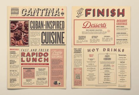 Menu Ideas Design, Vintage Menu Design, Resturant Menu, Menu Vintage, Menu Cover Design, Newspaper Design Layout, Menu Design Inspiration, Cafe Menu Design, Menu Card Design