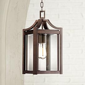 Rockford Collection 17" High Bronze Outdoor Hanging Light Outdoor Light Ideas, Home Driveway, Lantern Light Fixture, Hanging Lantern Lights, Outdoor Wall Light Fixtures, Outdoor Security Lighting, Add Curb Appeal, Security Lighting, Outdoor Lighting Fixtures