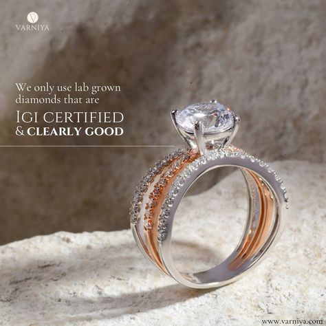 Elevate your elegance with Varniya’s exclusive collection of lab-grown diamonds, all certified by IGI (International Gemological Institute) for exceptional quality and clarity💎Discover the brilliance of sustainable luxury today, head to our website today ✨ . . . Lab grown diamond engagement ring jewellery sustainable ethical affordable solitaire ring igi certified Lab Grown Diamond Jewellery, Lab Grown Diamond Engagement Ring, Lab Grown Diamonds Engagement, Diamond Jewellery, Jewelry Rings Engagement, Exclusive Collection, Solitaire Ring, Diamond Engagement Ring, Lab Grown