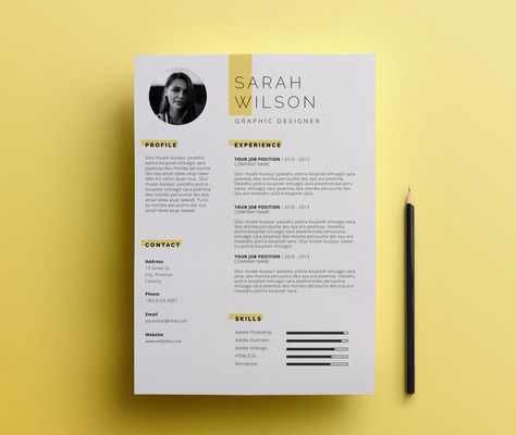 Creative Resume Design, Desain Merek, Resume Designer, Cv Original, Best Cv, Sarah Wilson, Cv Inspiration, Graphic Design Cv, Cv Template Word