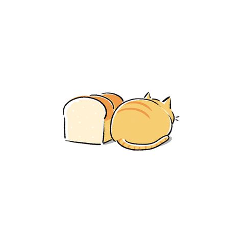 냥이 Bread Cat, Doodle Design, Doodle Tattoo, Cat Doodle, Cute Little Tattoos, Wacom Cintiq, Funny Drawings, Illustration Character, Mini Drawings