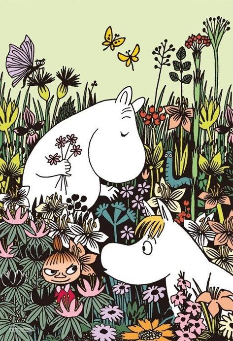 Moomin Wallpaper, Wallpaper Aesthetic, Flowers, Animals, White