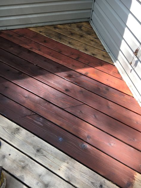 Painted Deck Floors, Cedar Deck Stain, Cabot Australian Timber Oil, Wood Floor Ideas, Cabot Stain, Cedar Decking, Painted Deck, Wood Staining, Hardwood Flooring Ideas