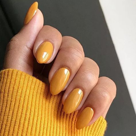 Mustard Yellow Nails, Season Nails, Yellow Nail Art, Yellow Nails Design, Bridal Nail Art, Winter Nails Acrylic, Vibrant Nails, Nail Colours, Thanksgiving Nails