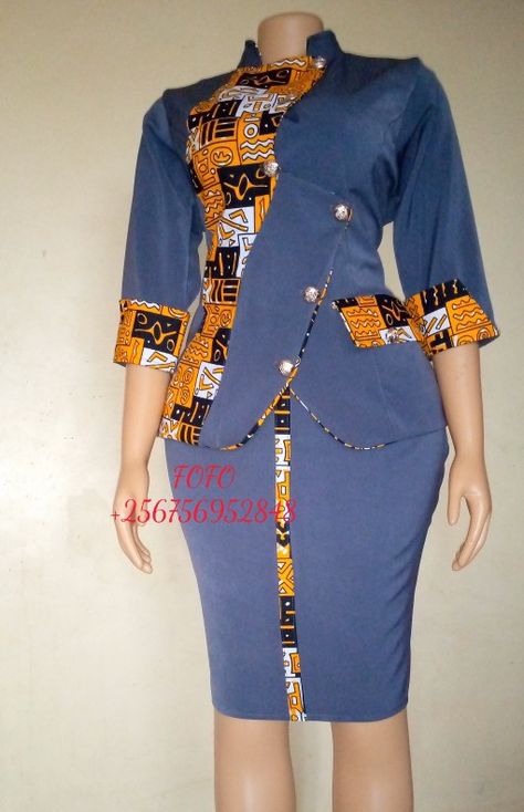 African women's suit African Skirt Suits For Women, Kitenge Suits For Women, Kente Suits For Women, Kitenge Skirt Suits For Women, Dinner Dress Outfit, African Dresses For Women Coats & Jackets, Kitenge Fashion, African Print Skirt, Long African Dresses