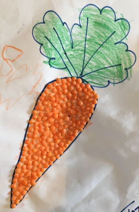 Drawing Preschool Activities, Vegetables Craft For Preschool, Vegetable Art And Craft Preschool, Vegetable Activities For Kindergarten, Carrot Art And Craft, Carrot Crafts For Toddlers, Fruit And Vegetable Crafts For Preschool, Art And Craft Vegetables For Kids, Vegetables Art And Craft For Preschool