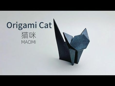 (457) Origami Black Cat ネコの折り方 折り紙猫 動物折り紙 / How To Make A Cat Easy Origami Step by Step For Beginner - YouTube Black Cat Origami, Origami One Paper, Paper Cat Craft Tutorial, Paper Cat Tutorial, Origami Cat Tutorial Step By Step, Cute Animal Origami, How To Make A Paper Cat, Easy Origami Crafts, Halloween Origami Easy