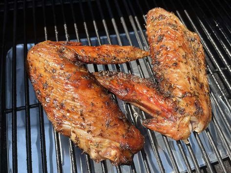 Grill Turkey Wings, Grilled Turkey Wings Recipe, Grilled Turkey Wings, Bbq Turkey Wings, Wings Recipe Grilled, Wings On The Grill, Grill Turkey, Cook Turkey, Wing Recipe