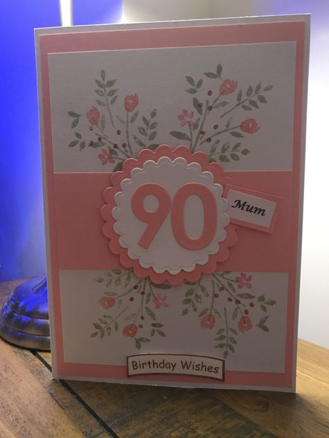 Cricut 80th Birthday Card, Homemade 90th Birthday Cards, Birthday Card 90 Year Old, 90th Birthday Card Ideas Handmade, Handmade 90th Birthday Cards, 90 Birthday Card Ideas, 90 Year Old Birthday Card Ideas, Diy 90th Birthday Cards, Handmade 80th Birthday Card For Women