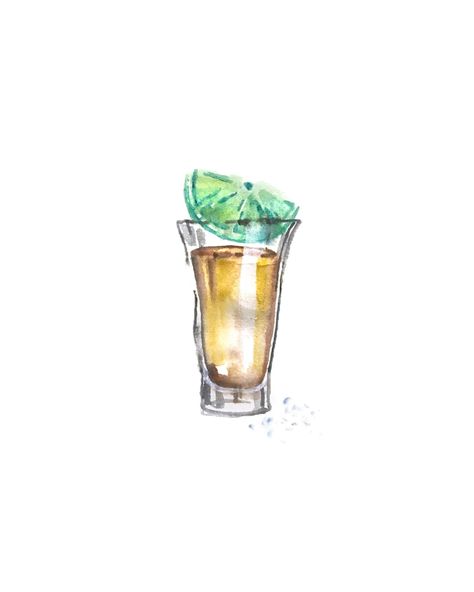 Tequila shot watercolor art print. Perfect for your home bar, kitchen, or any room that needs a little festive touch. #tequila #tequilashot #watercolorart . #Tequila_Watercolor #Tequila_Shot_Tattoo #Tequila_Painting #Tequila_Tattoo Tequila Watercolor, Tequila Shot Tattoo, Tequila Painting, Tequila Tattoo, Bridesmaid Cookies, Custom Hard Hats, Wine Wall Decor, Wedding Signature Drinks, Tequila Bottles