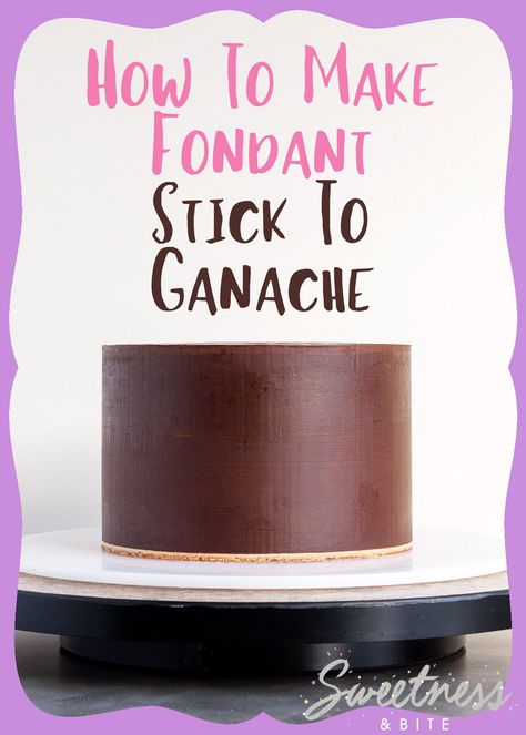 If you’ve ever wondered how to make fondant stick to a ganache covered cake, then this post is for you! I’ve listed a few common things that can be used to make fondant stick to your perfectly ganached cake, and some of the pros and cons of each one to help you make your choice. Ganache For Fondant Cake, Ganache Covered Cake, Fondant Techniques, Baking Techniques, Ganache Cake, Milk Chocolate Ganache, Fondant Recipe, Decorative Cakes, Ganache Frosting