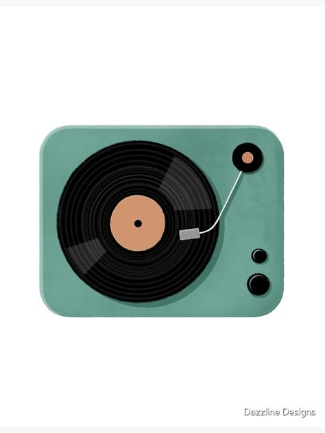 Record Player Illustration, Vintage Vinyl Record Player, Drawing Ipad, Vinyl Player, Vinyl Record Player, Vintage Vinyl Records, Vintage Vinyl, Record Player, Ipad Skin