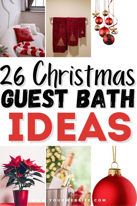 Are you looking for Christmas guest bathroom ideas that people will love? This post shares 22 Christmas guest bathroom ideas that you can use right away. Ideas include things like holiday towels, fairy lights, and a small mini countertop tree. Also sharing the best Christmas guest bedroom ideas, Christmas front porch ideas, and Christmas conversation starters. Holiday Bathroom Decor Christmas, Christmas Guest Bathroom, Christmas Conversation Starters, Christmas Guest Bedroom, Christmas Guest Room, Guest Bathroom Essentials, Guest Bathroom Ideas, Guest Bedroom Ideas, Holiday Bathroom