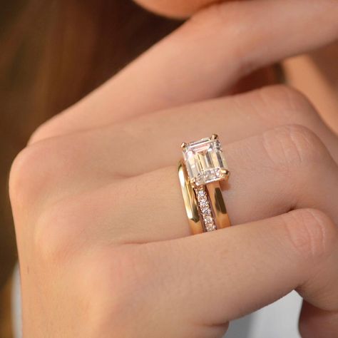 Solitaire Engagement Ring Setting, Solitaire Engagement Ring Settings, Timeless Engagement Ring, Nyc Jewelry, Cute Engagement Rings, Future Engagement Rings, Emerald Cut Engagement, Ring Inspo, Engagement Ring Setting