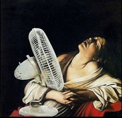 Classical Art Memes, Art Jokes, Art Parody, Caravaggio, Art Memes, Classical Art, Funny Art, A Fan, Classic Art