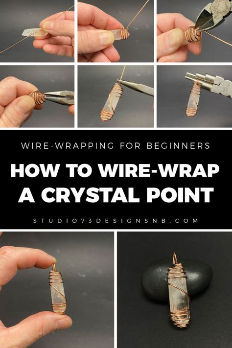 How to Wire-Wrap Crystals: Wire-Wrapping Tutorial for Beginners | Studio 73 Designs Crystal Projects, Wrap Crystals, Crystal Wrapping, Mystical Aesthetic, Wrapping Crystals, Wire Wrapping Tools, Beaded Ideas, 2022 Jewelry, Wrapping Tutorial