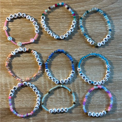 Funny Swiftie Bracelets, Wildest Dreams Taylor Swift Bracelet, Eras Tour Bracelets Without E, Preppy Taylor Swift Bracelets, Eras Tour Friendship Bracelets 1989, Taylor Swift Clay Bracelets, Taylor Swift Bracelet Ideas Pony Beads, Seed Bead Bracelets Taylor Swift, Eras Tour Bracelets 1989