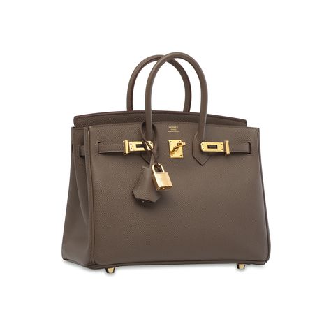 AN ÉTAIN EPSOM LEATHER BIRKIN 25 WITH GOLD HARDWARE | HERMÈS, 2015 | 21st Century, bags | Christie's Hermes Birkin Gold, Hermes Collection, Birkin Bags, Hermes Birkin Handbags, Perfect Handbag, Fancy Bags, Birkin 25, Hermes Handbags, Hermes Bags