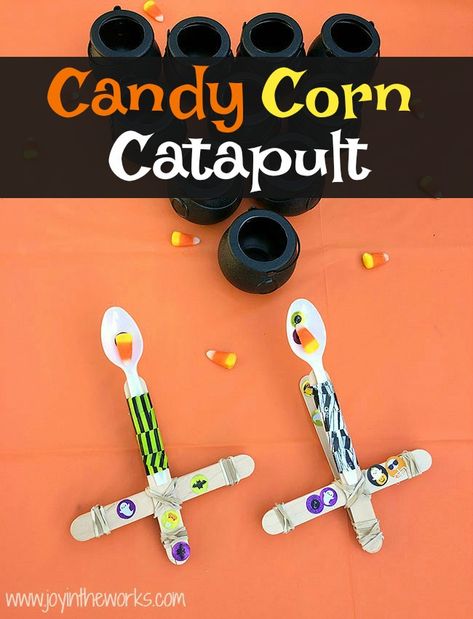 Candy Corn Pumpkin Catapult, Halloween Classroom Games 4th Grade, Halloween Craft For 4th Grade, 4th Grade Halloween Games, Halloween Craft 4th Grade, Halloween Class Party Ideas 5th Grade, Halloween Class Activities, 5th Grade Halloween Crafts, 5th Grade Halloween Party Ideas