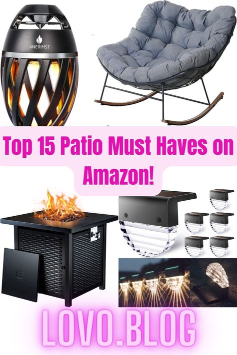 Top 15 Patio, Deck and Backyard Ideas and Must Haves on Amazon - Lovo.Blog Backyard Must Haves, Must Haves On Amazon, Amazon Must Haves, Backyards, Patio Ideas, Back Porch, Backyard Ideas, Amazon Finds, Patio Deck