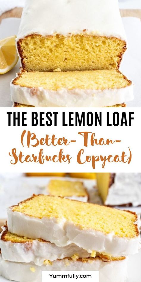 This Copycat Lemon Loaf Recipe is lemon love at first bite! The zesty lemon flavor comes through in every bite of this super-moist loaf, and the lemon-flavored icing is to die for. This homemade masterpiece is better than its store-bought rival! Spring Quick Breads, Best Lemon Loaf, Copycat Starbucks Lemon Loaf, Bread Loafs, Delicious Lemon Cake, Lemon Loaf Recipe, Starbucks Lemon Loaf, Starbucks Lemon, Citrus Cake