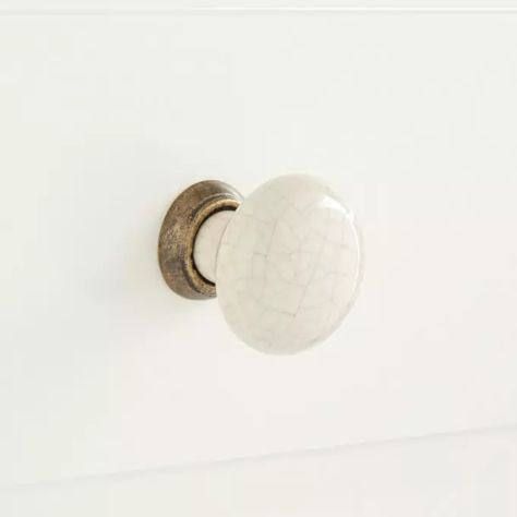 Broward Crackled Ceramic Round Cabinet Knob - Cream/Bronze Bathroom Cabinet Knobs, Oval Door, Cremone Bolt, Hardware Kitchen, Bronze Cabinet Hardware, Glass Cabinet Knobs, Round Cabinet, Flower House, Bronze Cabinet